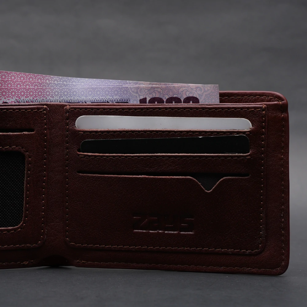 Zays Handcrafted Premium Leather Bifold Short Wallet - W123 - Image 10