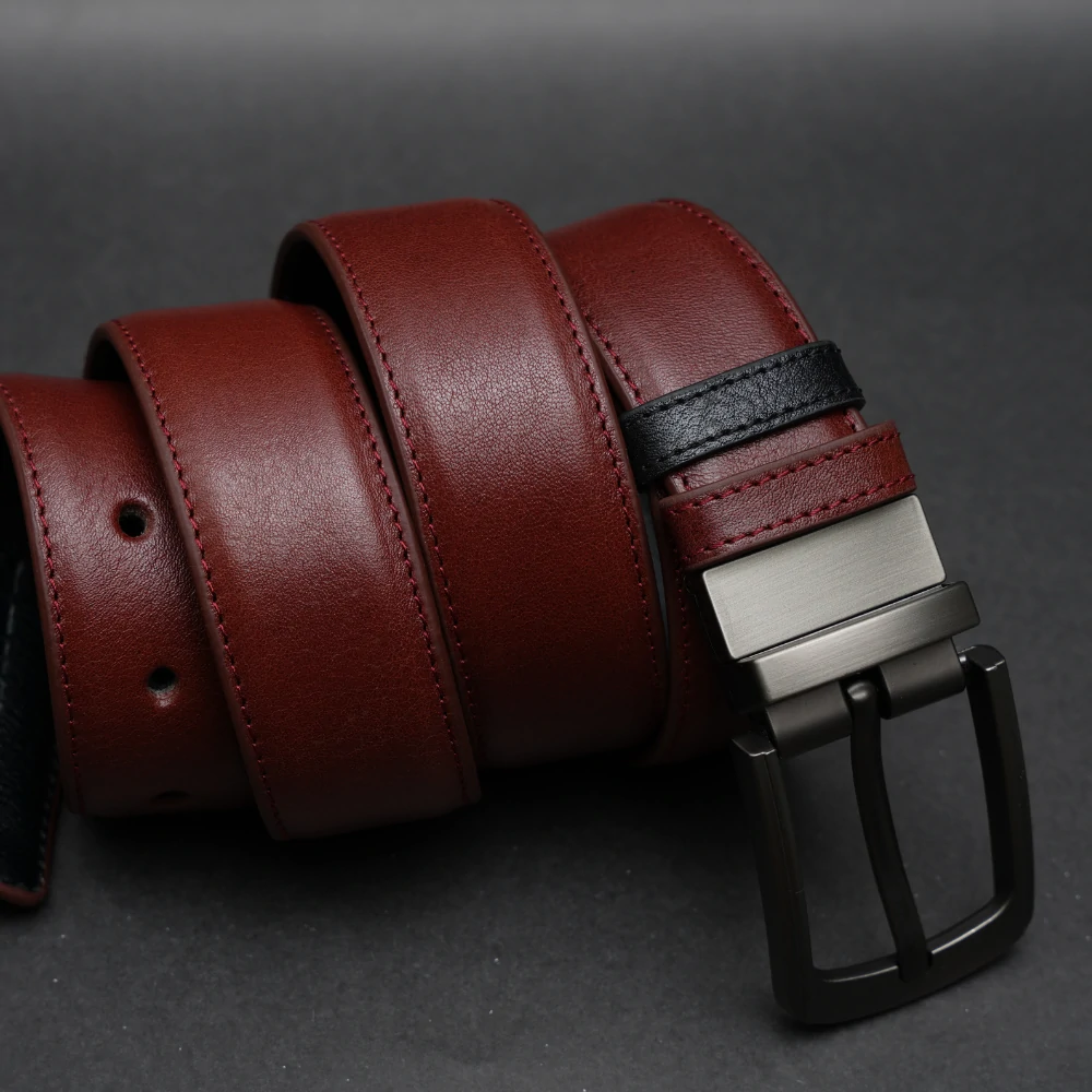 Zays Reversible Pin Buckle Leather Belt for Men - BC156 - Image 2