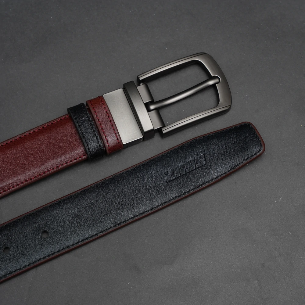 Zays Reversible Pin Buckle Leather Belt for Men – BC156