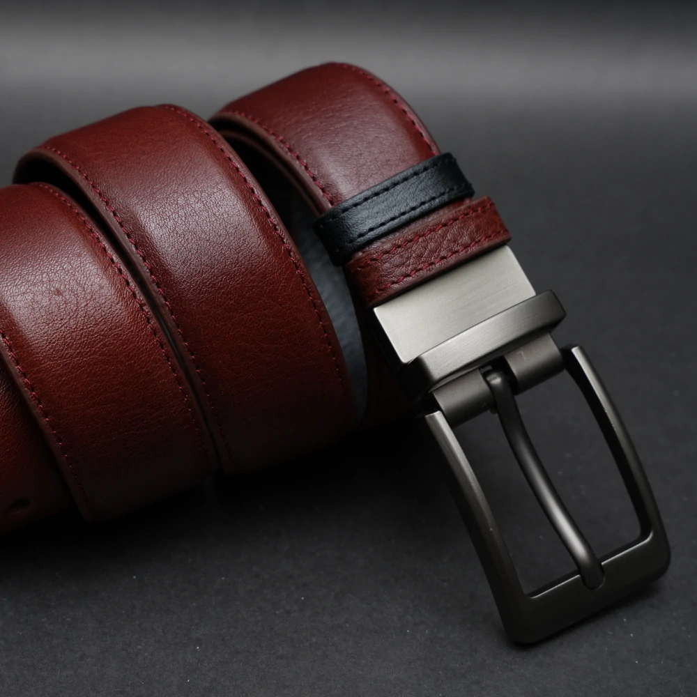 Zays Reversible Pin Buckle Leather Belt for Men - BC155 - Image 2