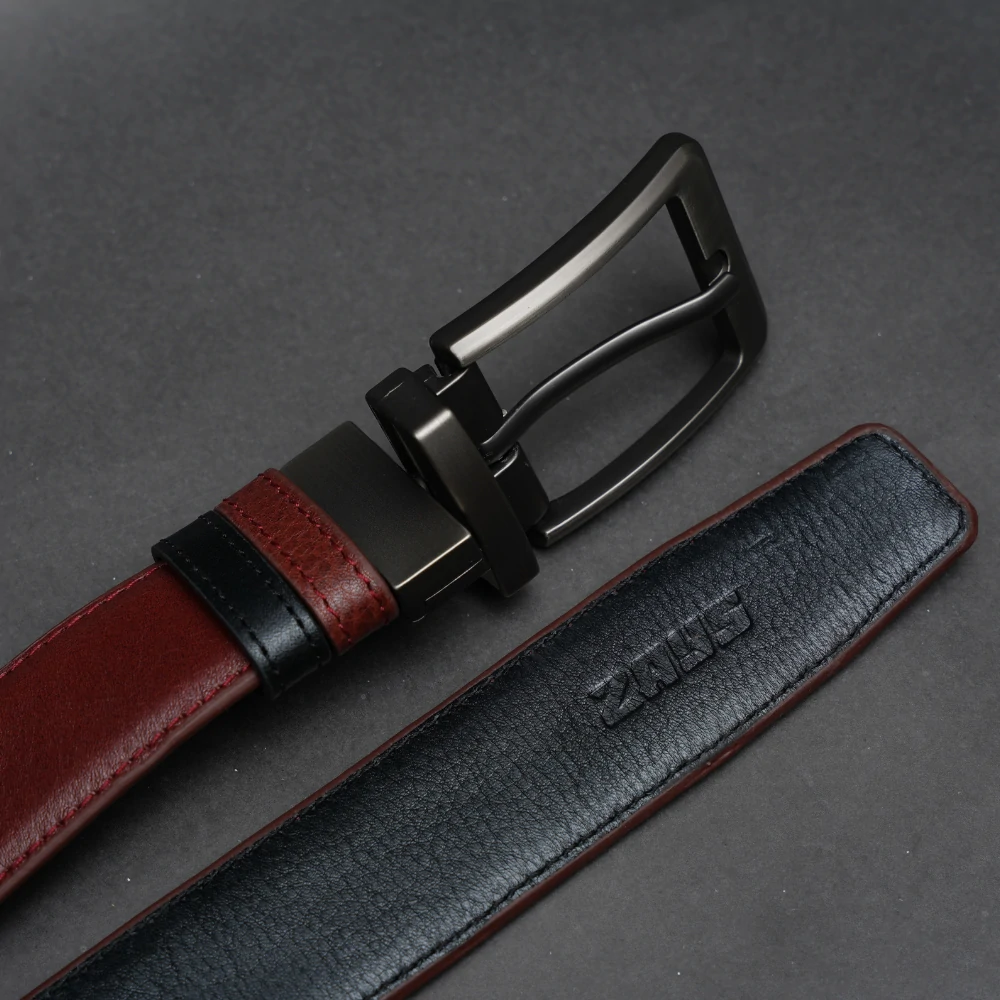 Zays Reversible Pin Buckle Leather Belt for Men - BC155 - Image 3