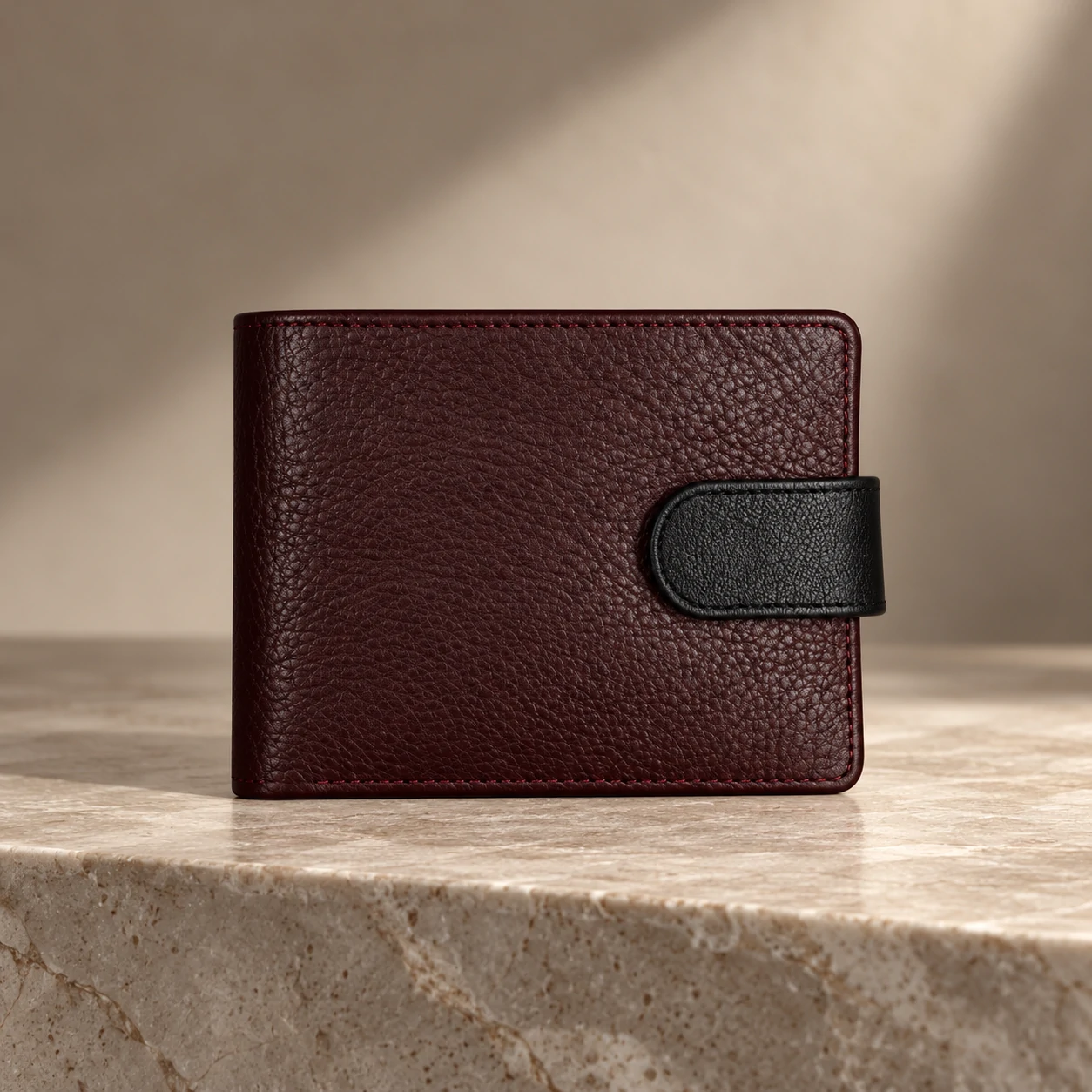 Zays Premium Genuine Leather Bifold Short Wallet for Men – Slim Wallet with Card Slots & Secure Strap Closure – W129 - Image 5