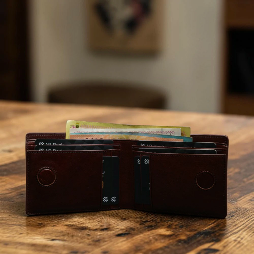 Zays Handcrafted Premium Leather Bifold Short Wallet – W124 - Image 18