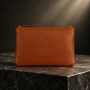Alternative view of ZAYS Premium Genuine Leather Mini Zipper Pouch – Slim Card Holder & Coin Purse - LEW101