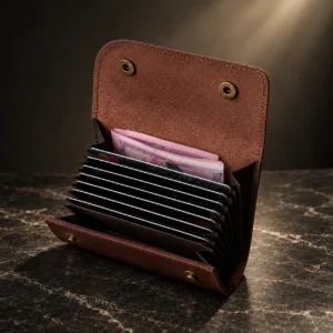 Zays Premium Crazy Horse Genuine Leather Card Holder – Multi-Card Wallet with Cash Pockets - LEW102