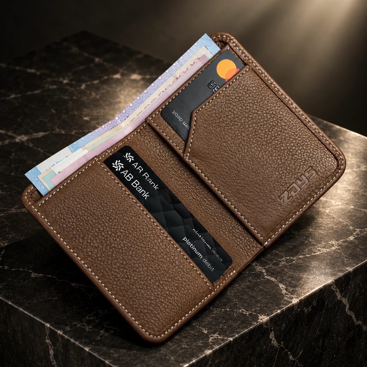 Zays Premium Genuine Leather Short Wallet for Men – Slim Bifold Wallet with Card Holder - LEW103 (Limited Edition)