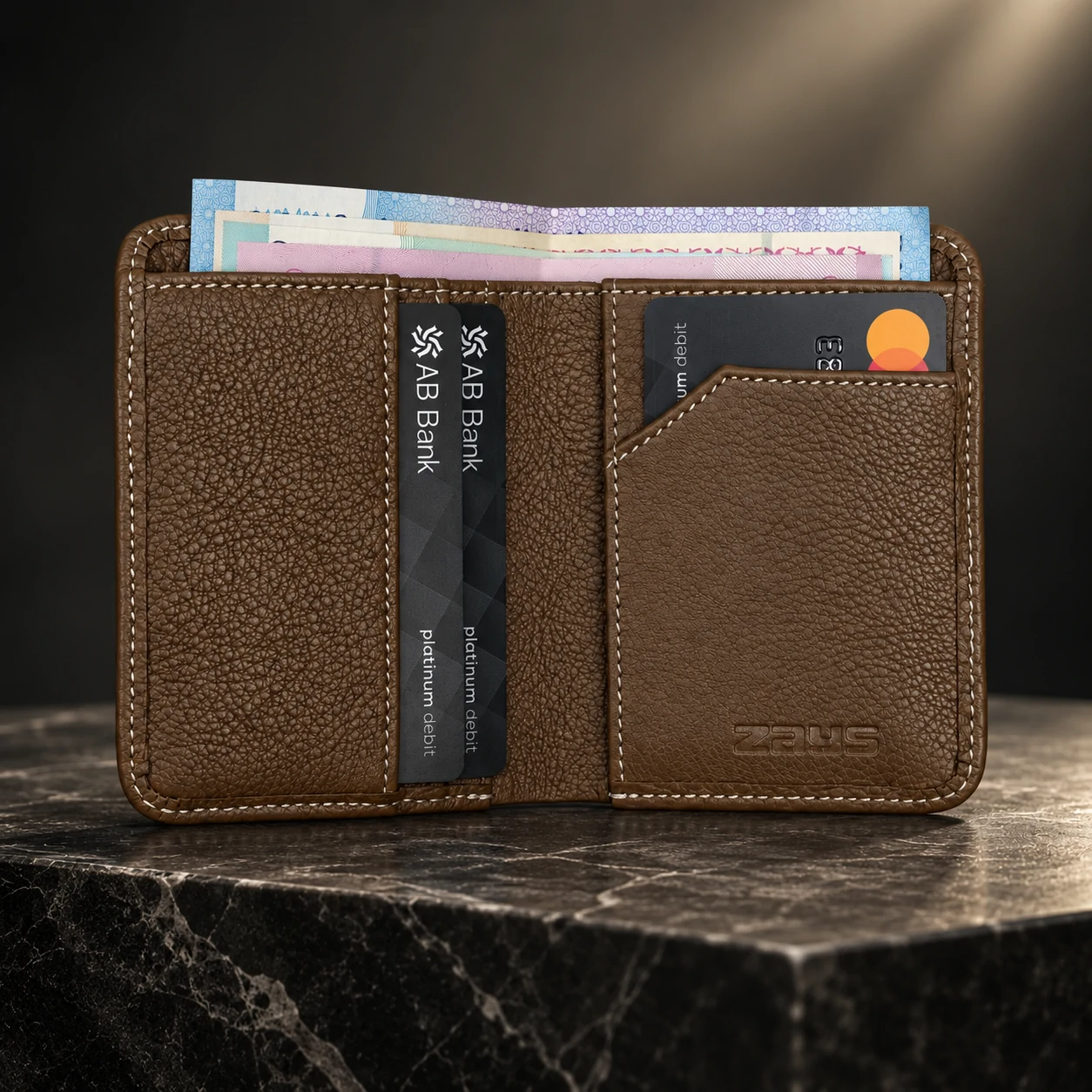 Zays Premium Genuine Leather Short Wallet for Men – Slim Bifold Wallet with Card Holder - LEW103 (Limited Edition) - Image 4