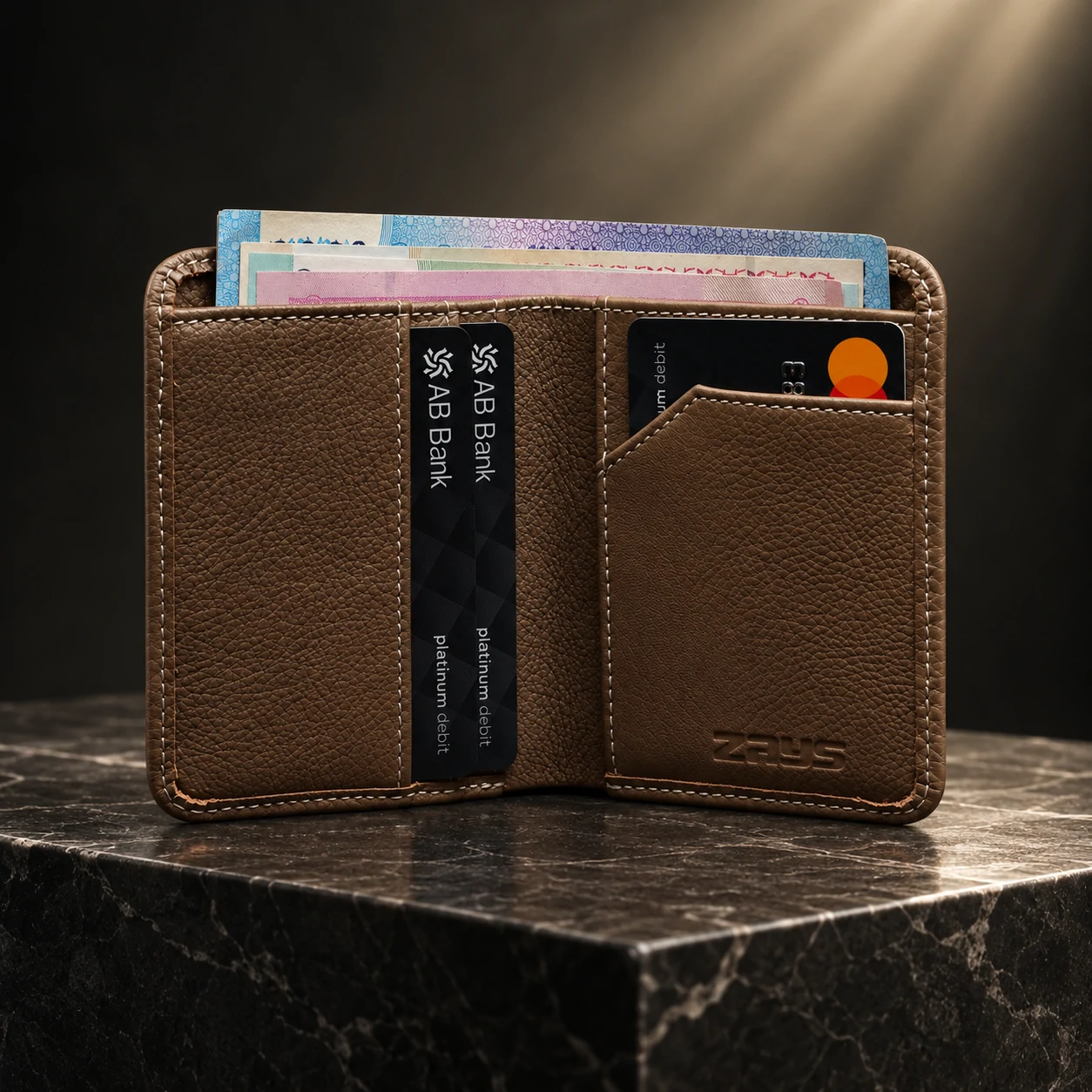 Zays Premium Genuine Leather Short Wallet for Men – Slim Bifold Wallet with Card Holder - LEW103 (Limited Edition) - Image 3