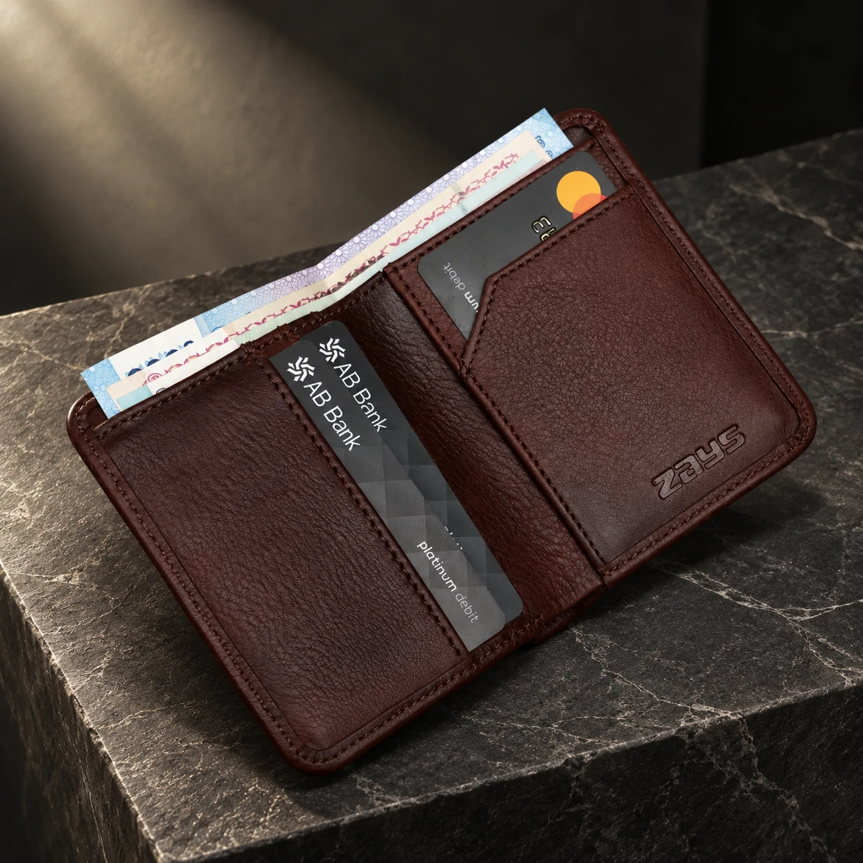 Zays Premium Genuine Leather Short Wallet for Men – Slim Bifold Wallet with Card Holder - LEW104 (Limited Edition)
