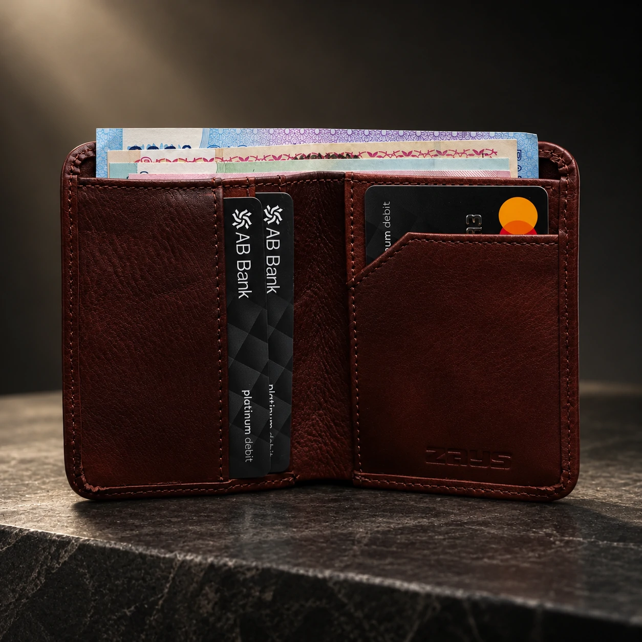 Zays Premium Genuine Leather Short Wallet for Men – Slim Bifold Wallet with Card Holder - LEW104 (Limited Edition) - Image 4