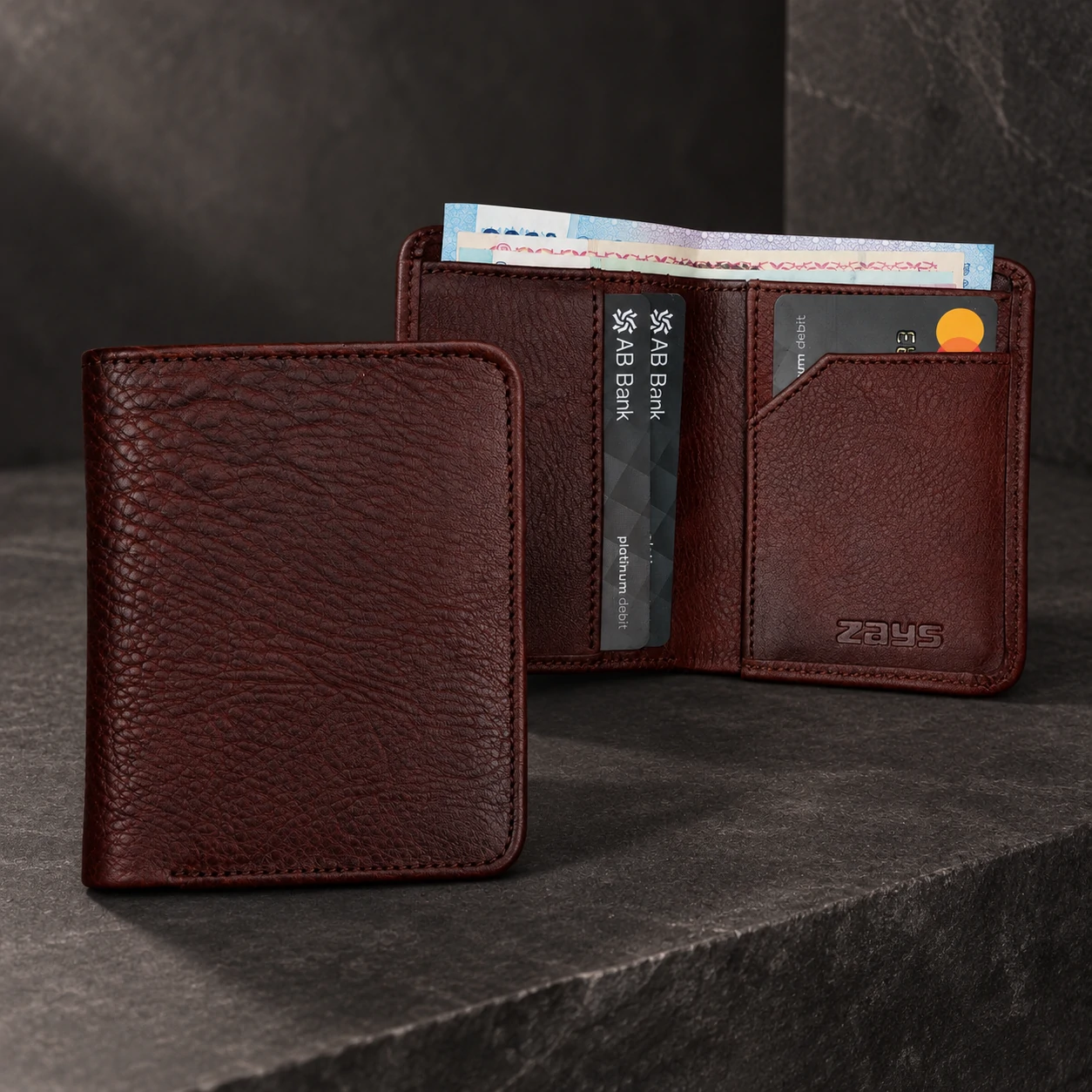 Zays Premium Genuine Leather Short Wallet for Men – Slim Bifold Wallet with Card Holder - LEW104 (Limited Edition) - Image 3