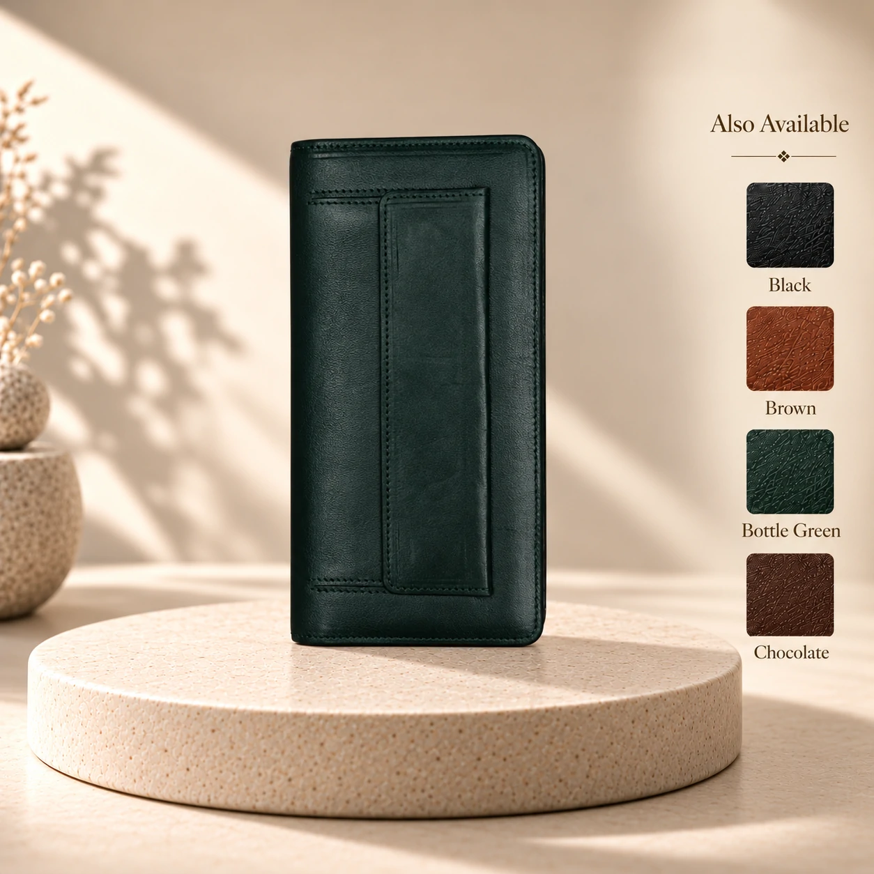 ZAYS Premium Genuine Leather Long Wallet for Men – Slim, Multi-Card & Mobile Organizer - W125