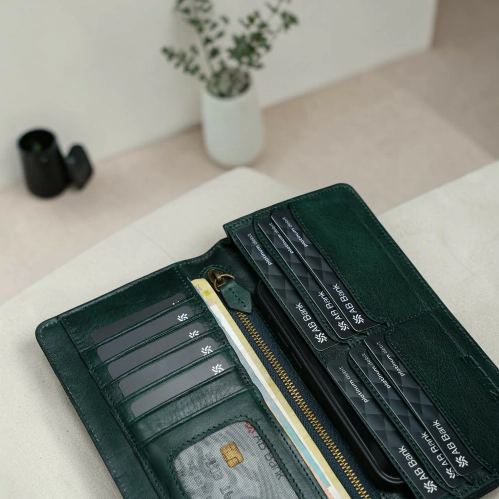 ZAYS Premium Genuine Leather Long Wallet for Men – Slim, Multi-Card & Mobile Organizer - W125 - Image 3