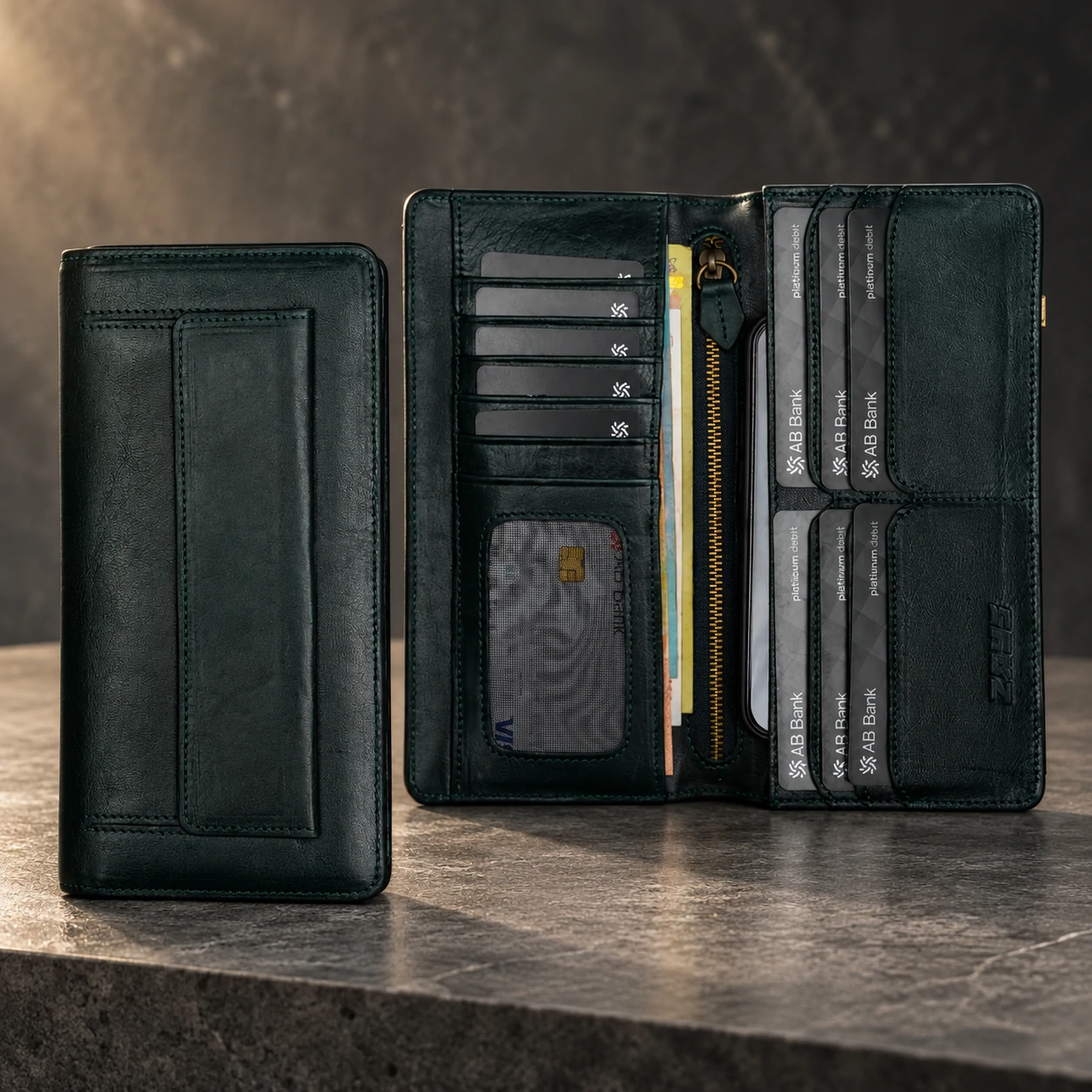 ZAYS Premium Genuine Leather Long Wallet for Men – Slim, Multi-Card & Mobile Organizer - W125 - Image 6
