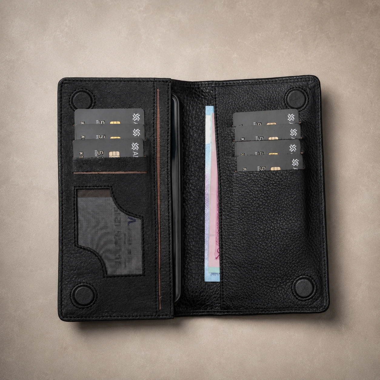ZAYS Premium Genuine Leather Long Wallet for Men – Slim Mobile & Card Organizer with Magnetic Closure - W127 - Image 14