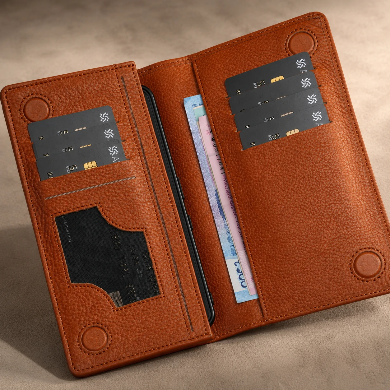 ZAYS Premium Genuine Leather Long Wallet for Men – Slim Mobile & Card Organizer with Magnetic Closure - W127 - Image 17