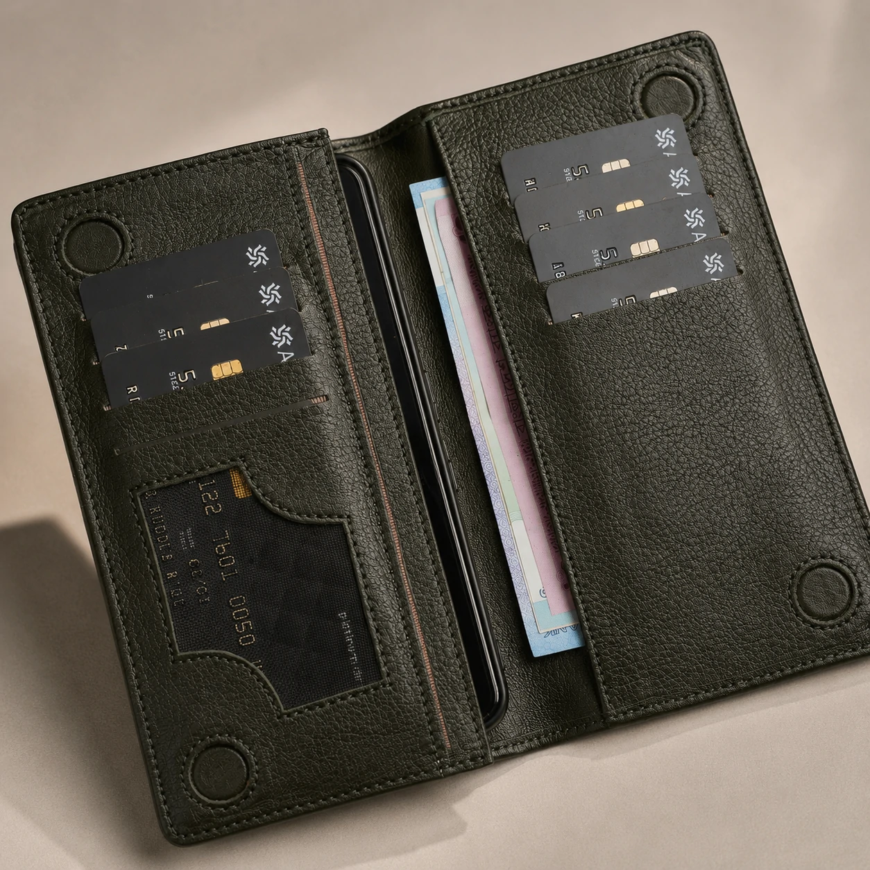 ZAYS Premium Genuine Leather Long Wallet for Men – Slim Mobile & Card Organizer with Magnetic Closure - W127 - Image 16