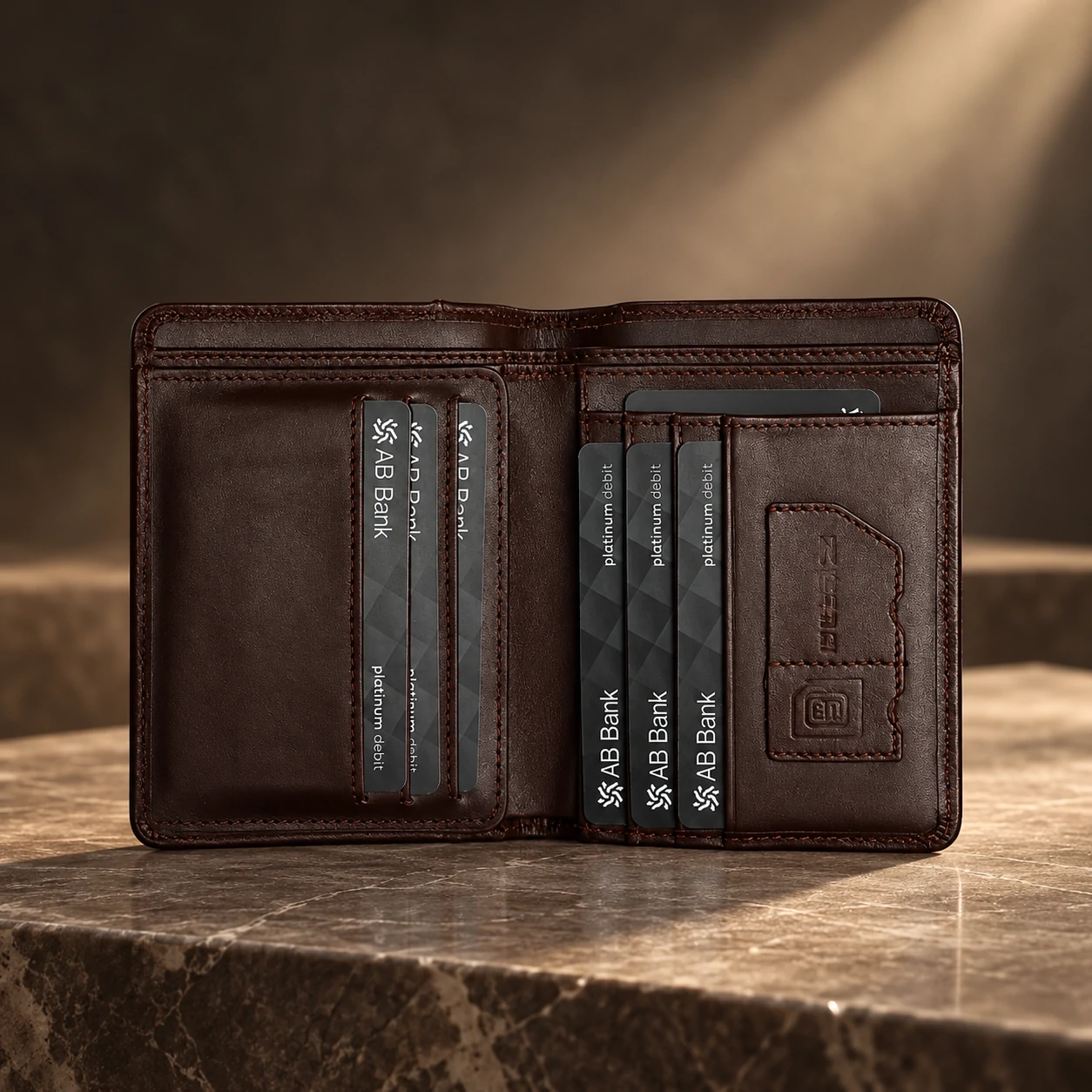 Zays Premium Genuine Leather Trifold Short Wallet for Men – Slim Wallet with Card & ID Holder – W131 - Image 4