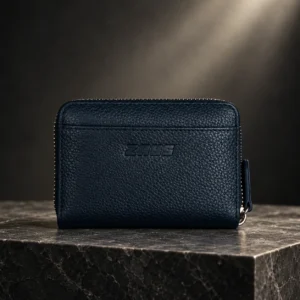 ZAYS Premium Genuine Leather Zip Around Wallet – Compact Card Holder with Zipper Closure- W132