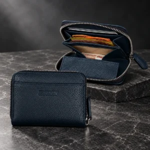 Alternative view of ZAYS Premium Genuine Leather Zip Around Wallet – Compact Card Holder with Zipper Closure- W132