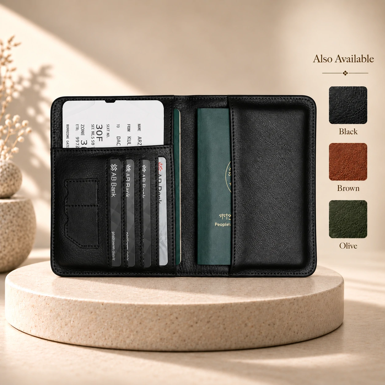 ZAYS Premium Genuine Leather Passport Cover for Men & Women – e-Passport & MRP Travel Organizer - Image 16