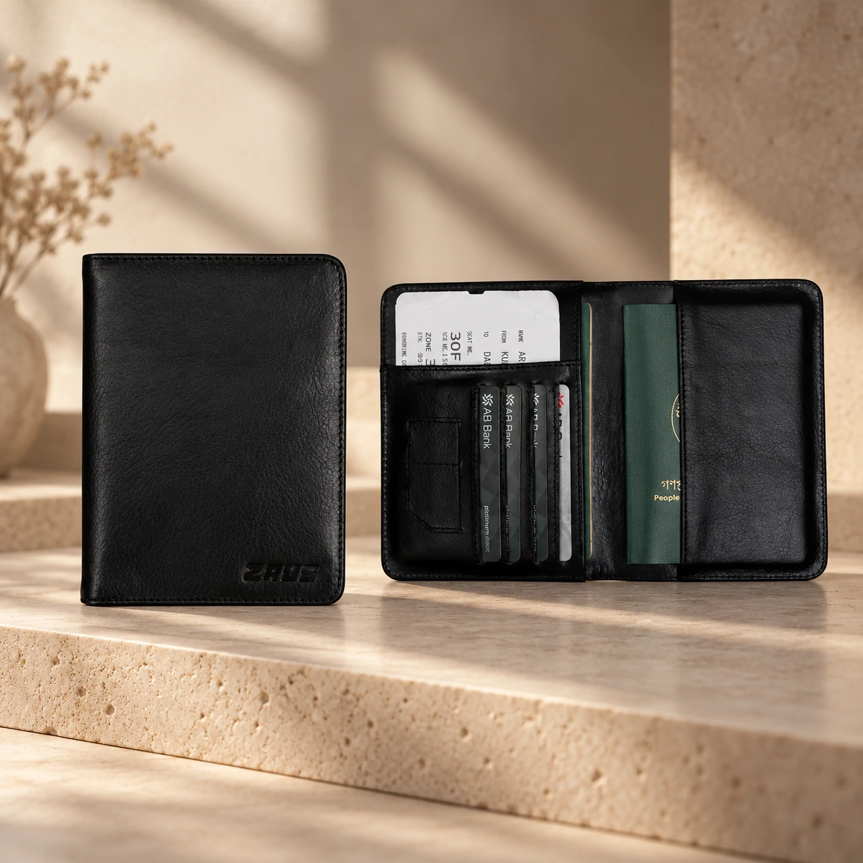 ZAYS Premium Genuine Leather Passport Cover for Men & Women – e-Passport & MRP Travel Organizer - Image 4