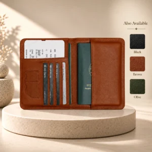 ZAYS Premium Genuine Leather Passport Cover for Men & Women – e-Passport & MRP Travel Organizer