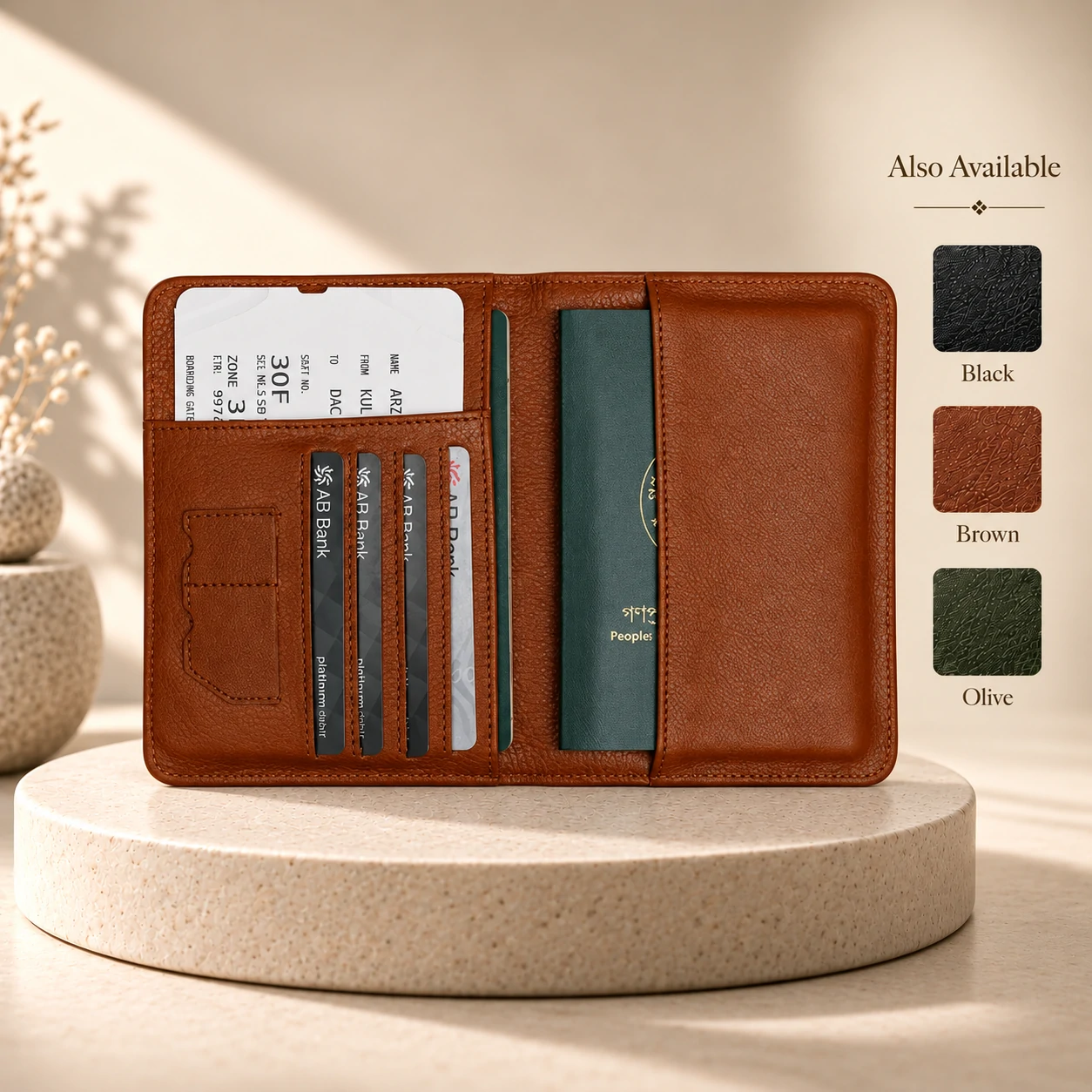 ZAYS Premium Genuine Leather Passport Cover for Men & Women – e-Passport & MRP Travel Organizer