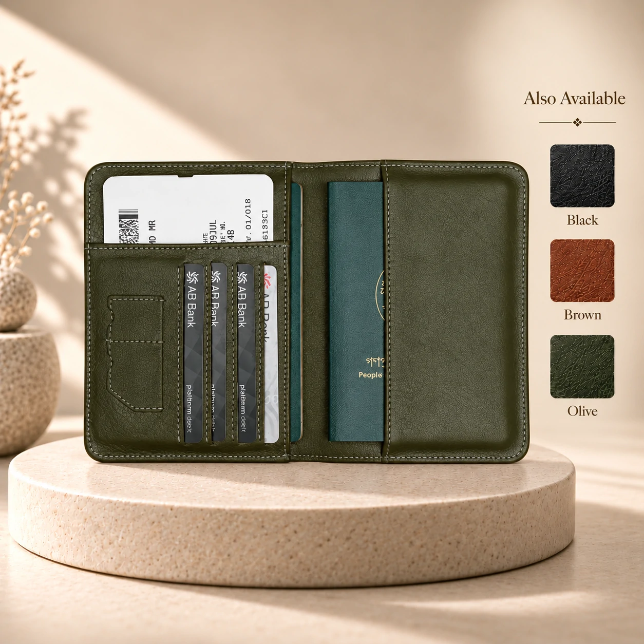 ZAYS Premium Genuine Leather Passport Cover for Men & Women – e-Passport & MRP Travel Organizer - Image 8