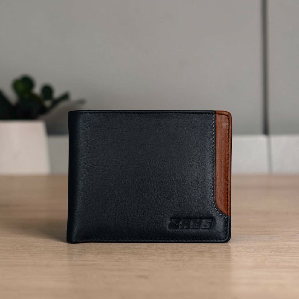 Zays Handcrafted Premium Leather Bifold Short Wallet - W109 - Image 30
