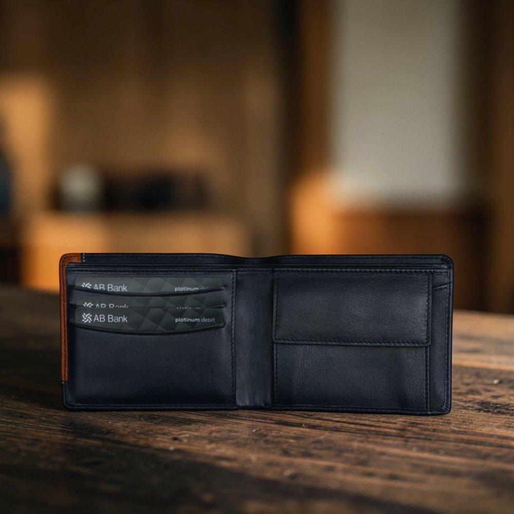 Zays Handcrafted Premium Leather Bifold Short Wallet - W109 - Image 28