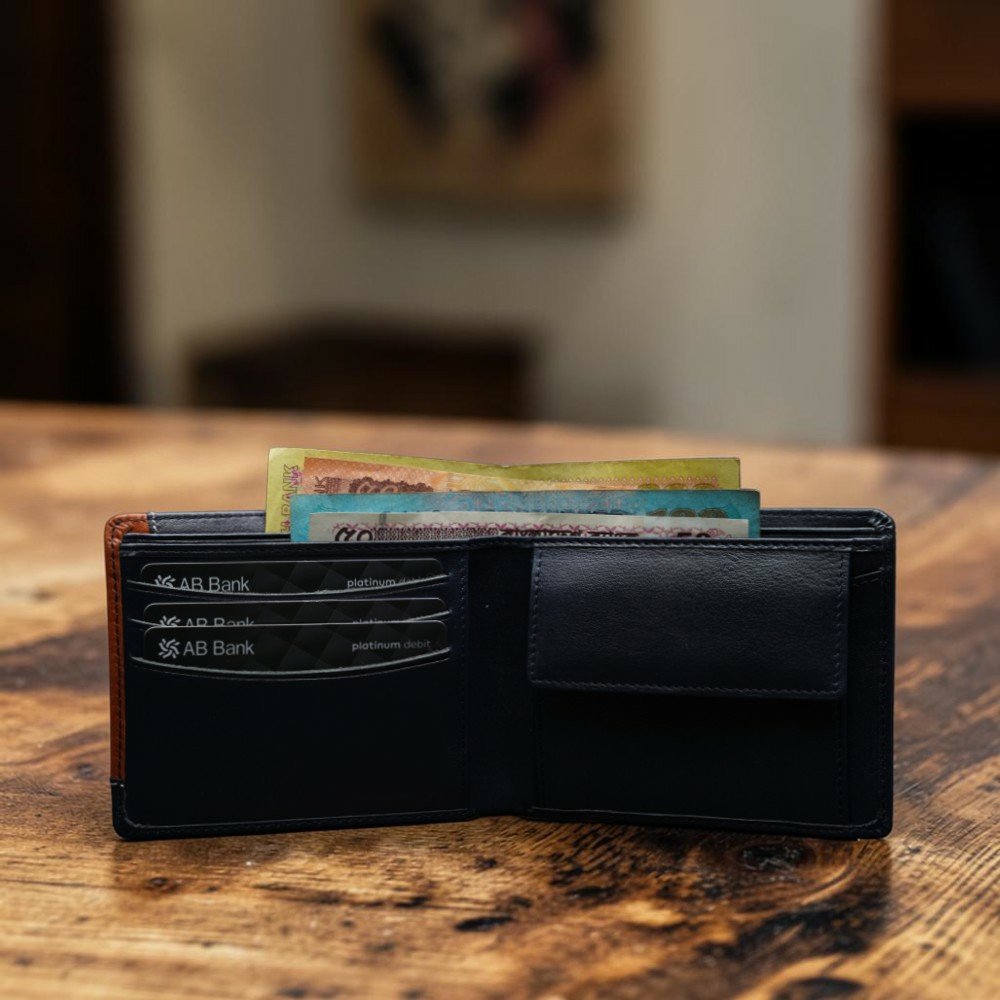 Zays Handcrafted Premium Leather Bifold Short Wallet - W109 - Image 26