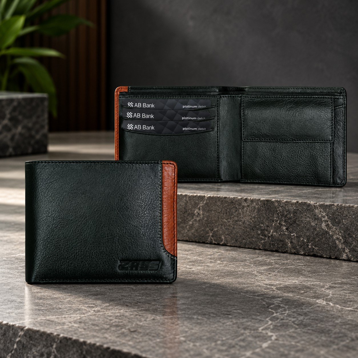 Zays Handcrafted Premium Leather Bifold Short Wallet - W109 - Image 3