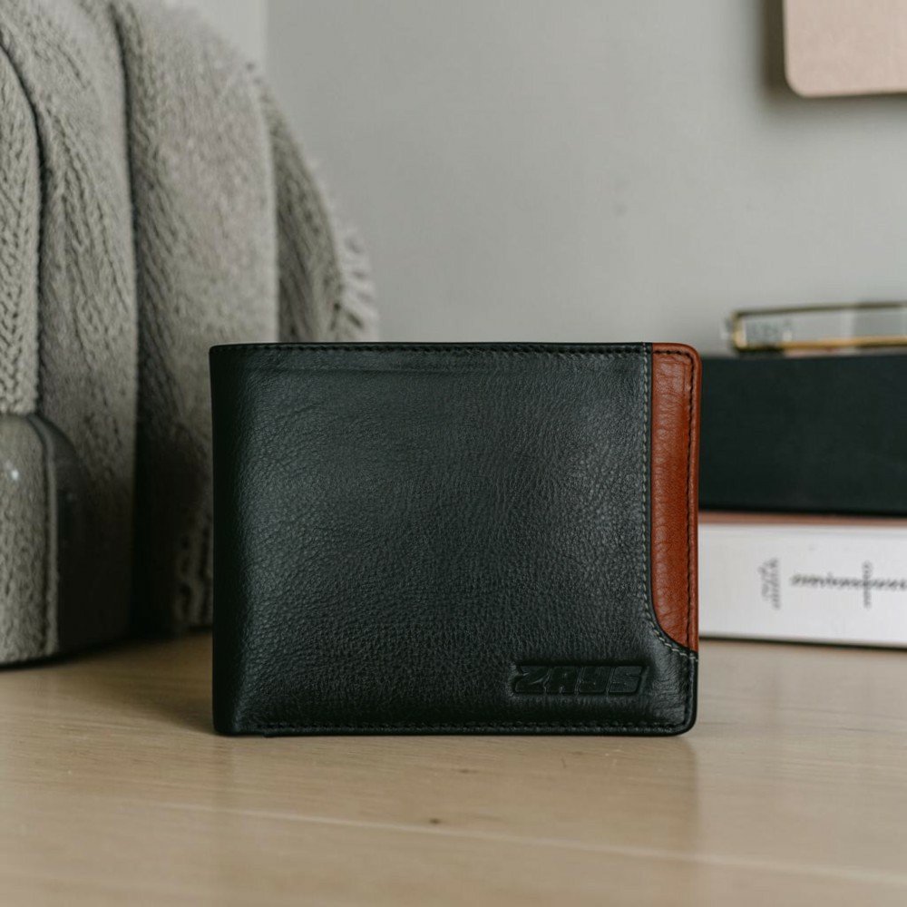 Zays Handcrafted Premium Leather Bifold Short Wallet - W109 - Image 24