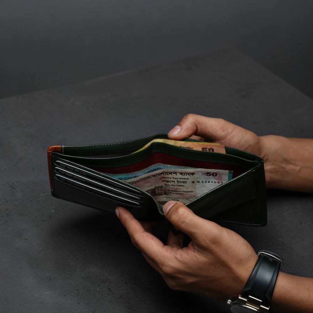 Zays Handcrafted Premium Leather Bifold Short Wallet - W109 - Image 18