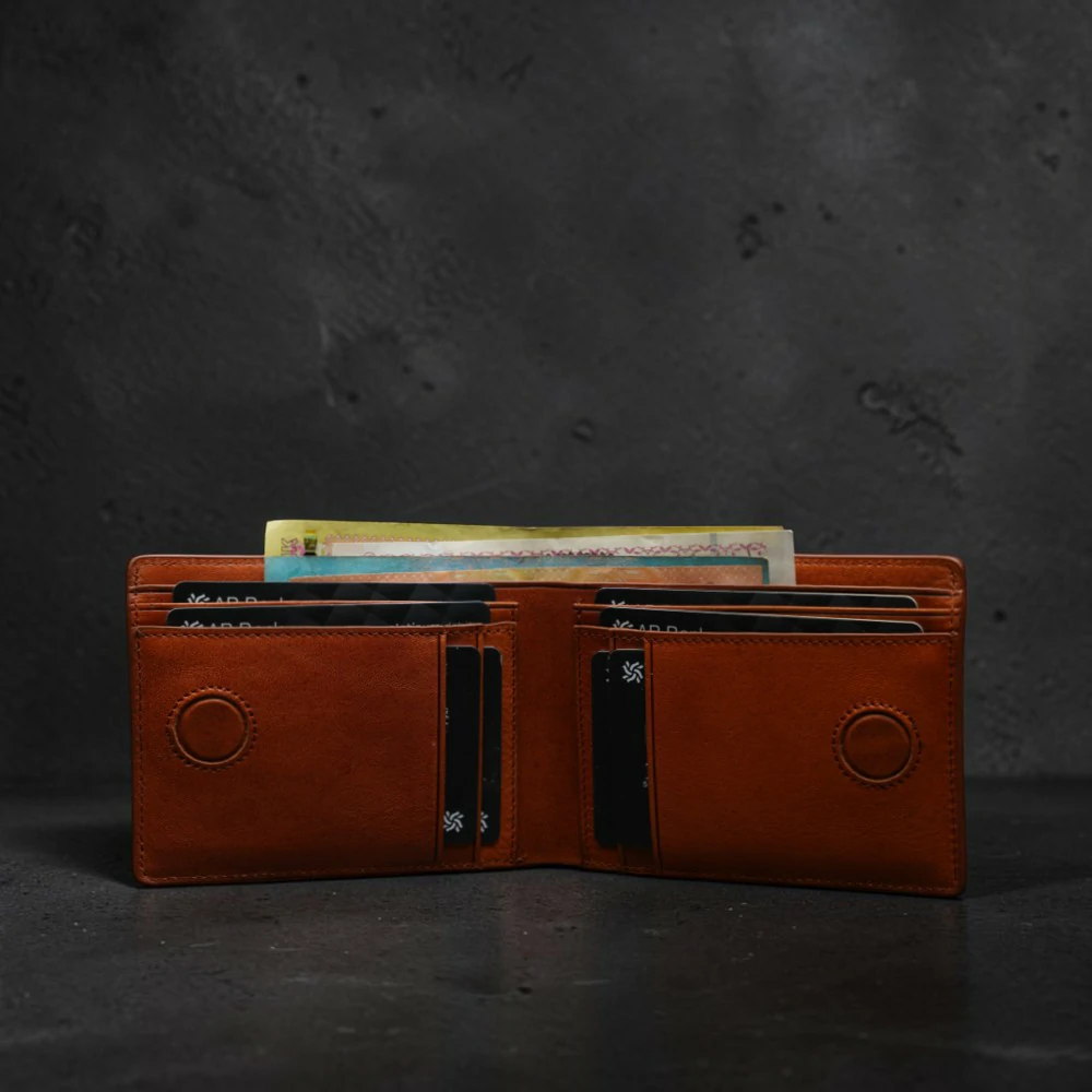 Zays Handcrafted Premium Leather Bifold Short Wallet – W124 - Image 27
