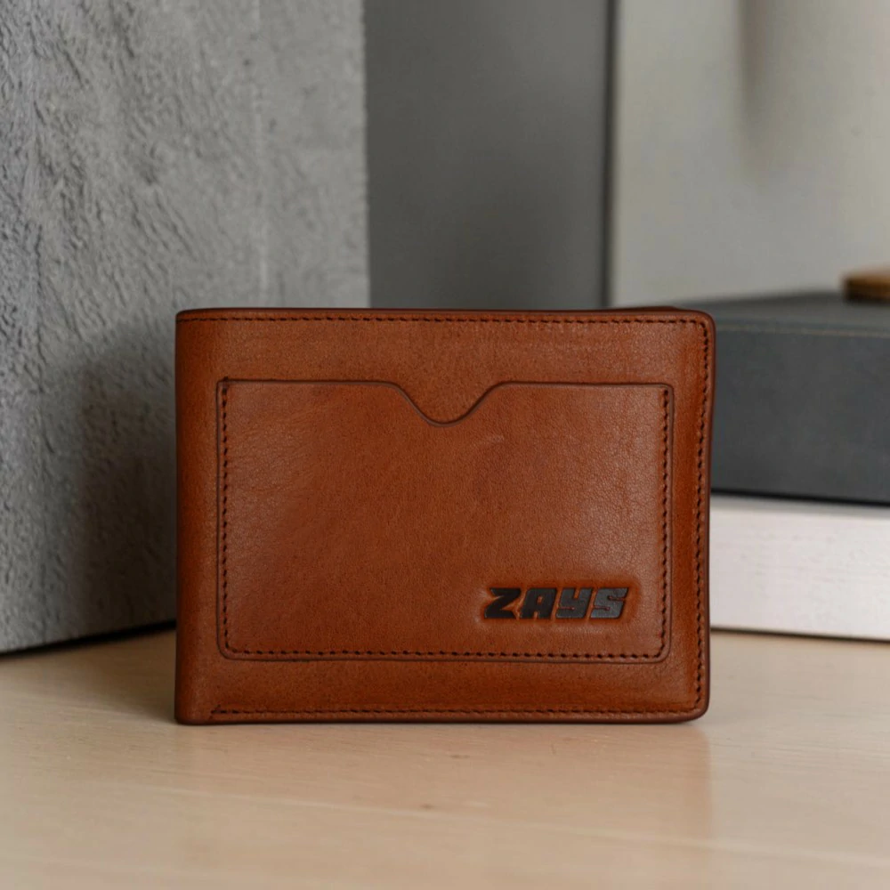 Zays Handcrafted Premium Leather Bifold Short Wallet – W124 - Image 12