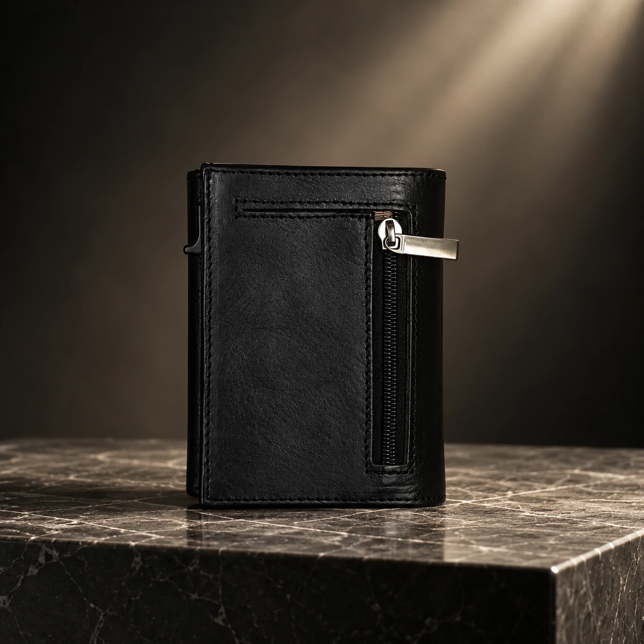 ZAYS Premium Genuine Leather Trifold Short Wallet for Men – Smart Card Holder with Zipper & Magnetic Closure – W128 - Image 40
