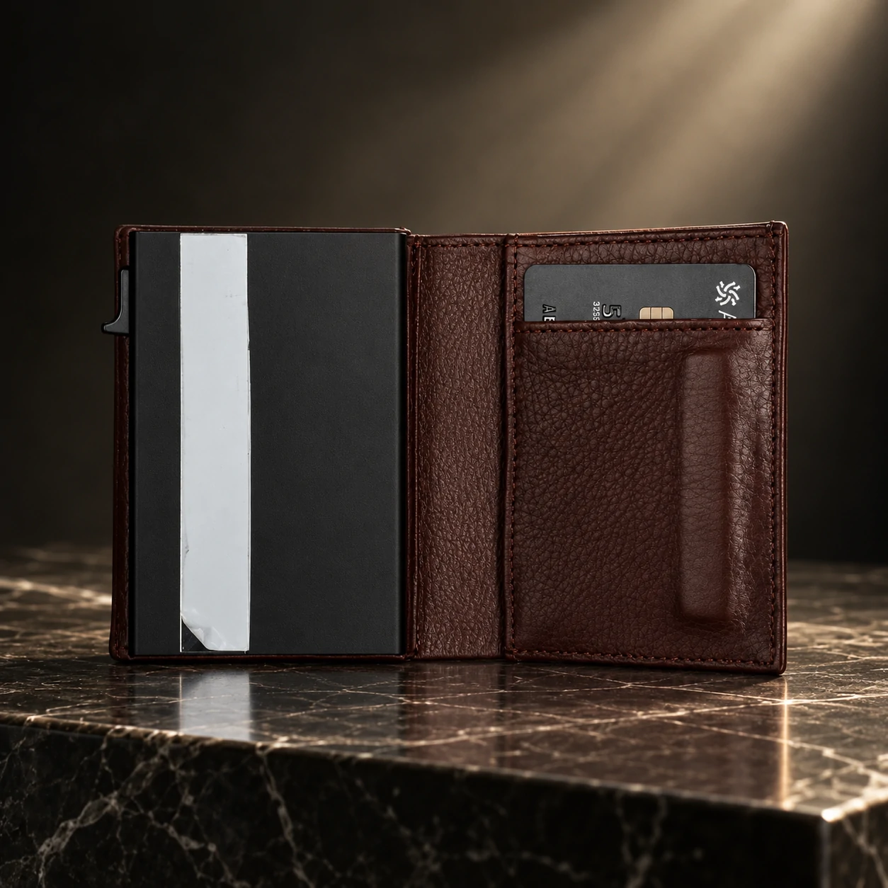 ZAYS Premium Genuine Leather Trifold Short Wallet for Men – Smart Card Holder with Zipper & Magnetic Closure – W128 - Image 30