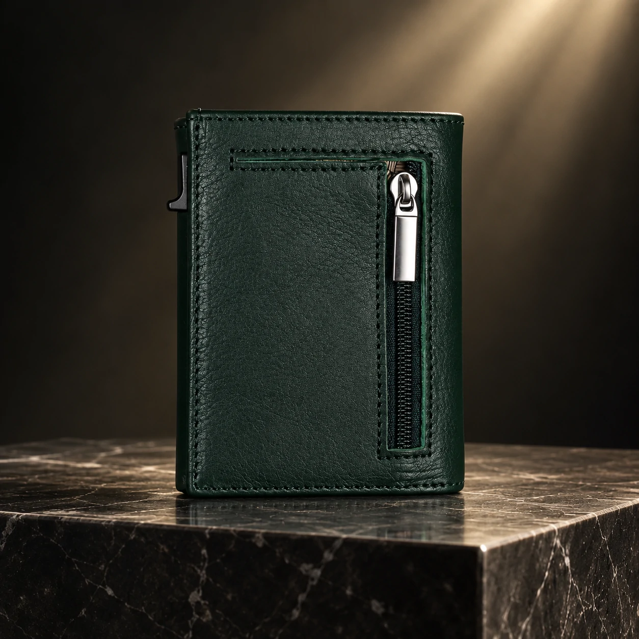 ZAYS Premium Genuine Leather Trifold Short Wallet for Men – Smart Card Holder with Zipper & Magnetic Closure – W128 - Image 27