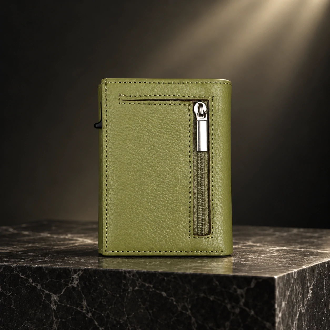 ZAYS Premium Genuine Leather Trifold Short Wallet for Men – Smart Card Holder with Zipper & Magnetic Closure – W128 - Image 47