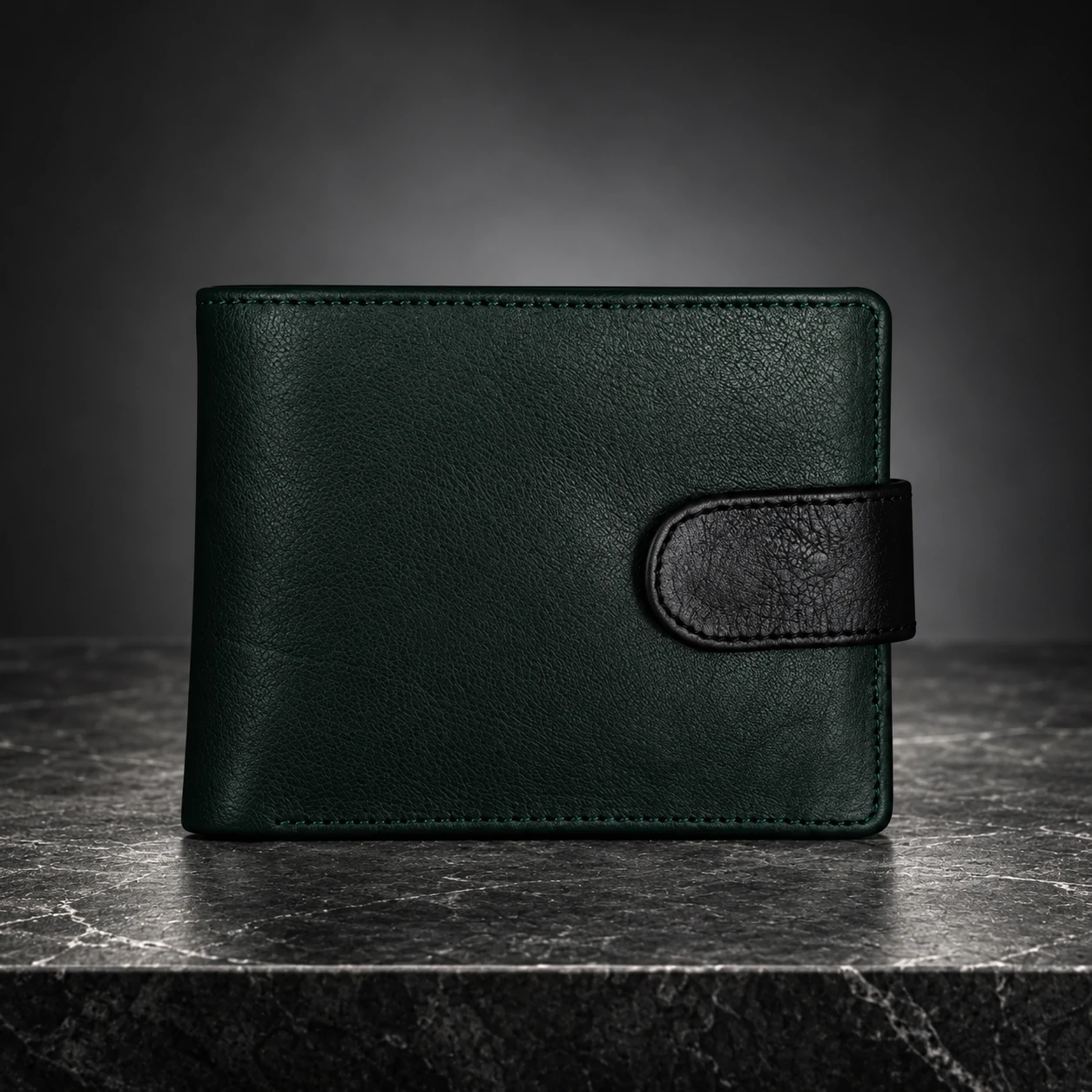 Zays Premium Genuine Leather Bifold Short Wallet for Men – Slim Wallet with Card Slots & Secure Strap Closure – W129 - Image 4