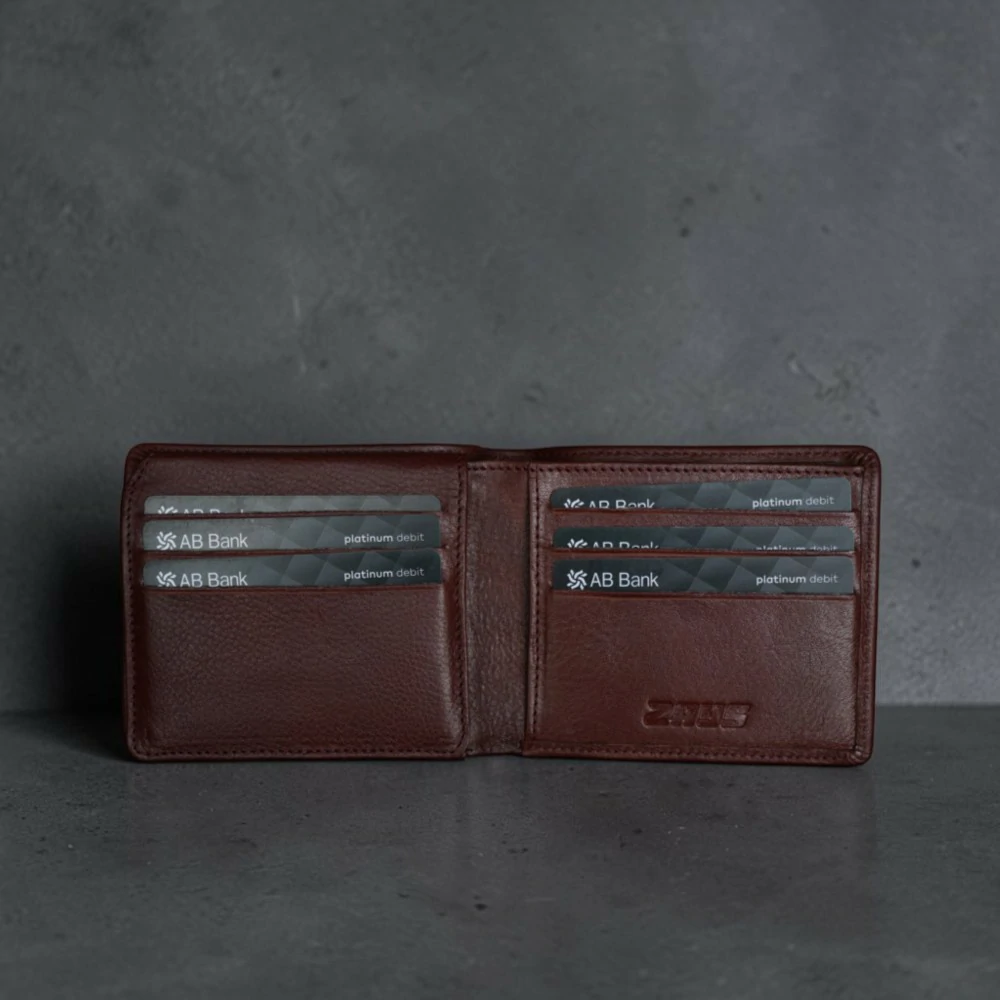 Zays Premium Genuine Leather Bifold Short Wallet for Men – Slim Wallet with 11 Card Slots & ID Holder – W130 - Image 3