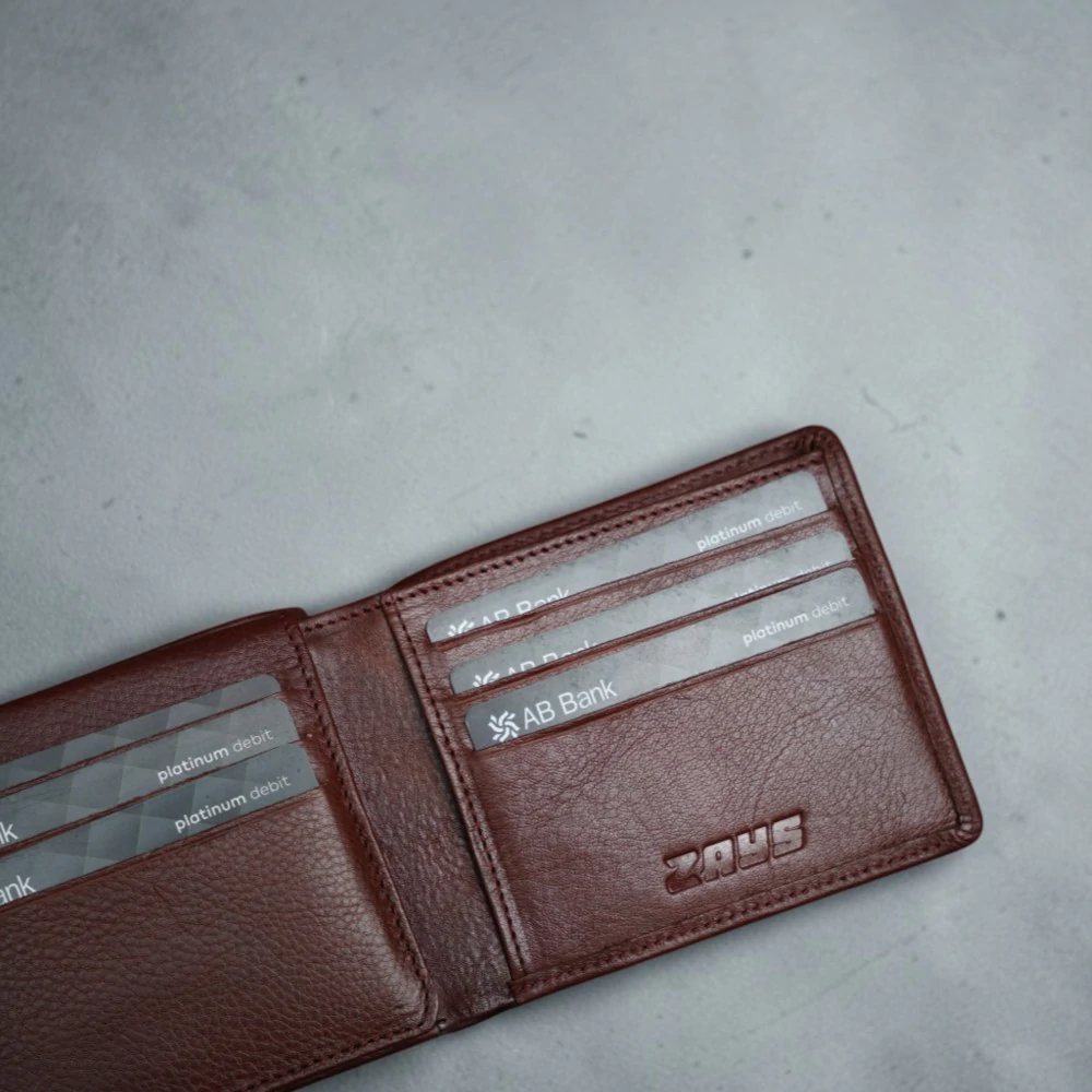 Zays Premium Genuine Leather Bifold Short Wallet for Men – Slim Wallet with 11 Card Slots & ID Holder – W130 - Image 9