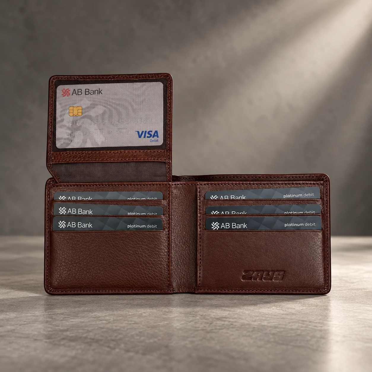 Zays Premium Genuine Leather Bifold Short Wallet for Men – Slim Wallet with 11 Card Slots & ID Holder – W130 - Image 7