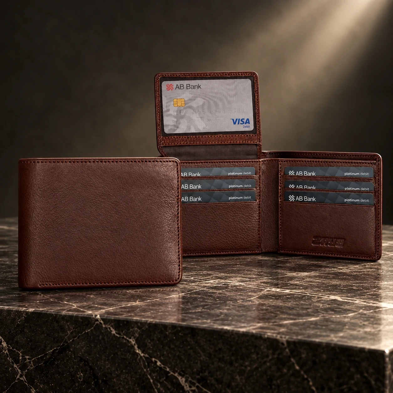 Zays Premium Genuine Leather Bifold Short Wallet for Men – Slim Wallet with 11 Card Slots & ID Holder – W130 - Image 6