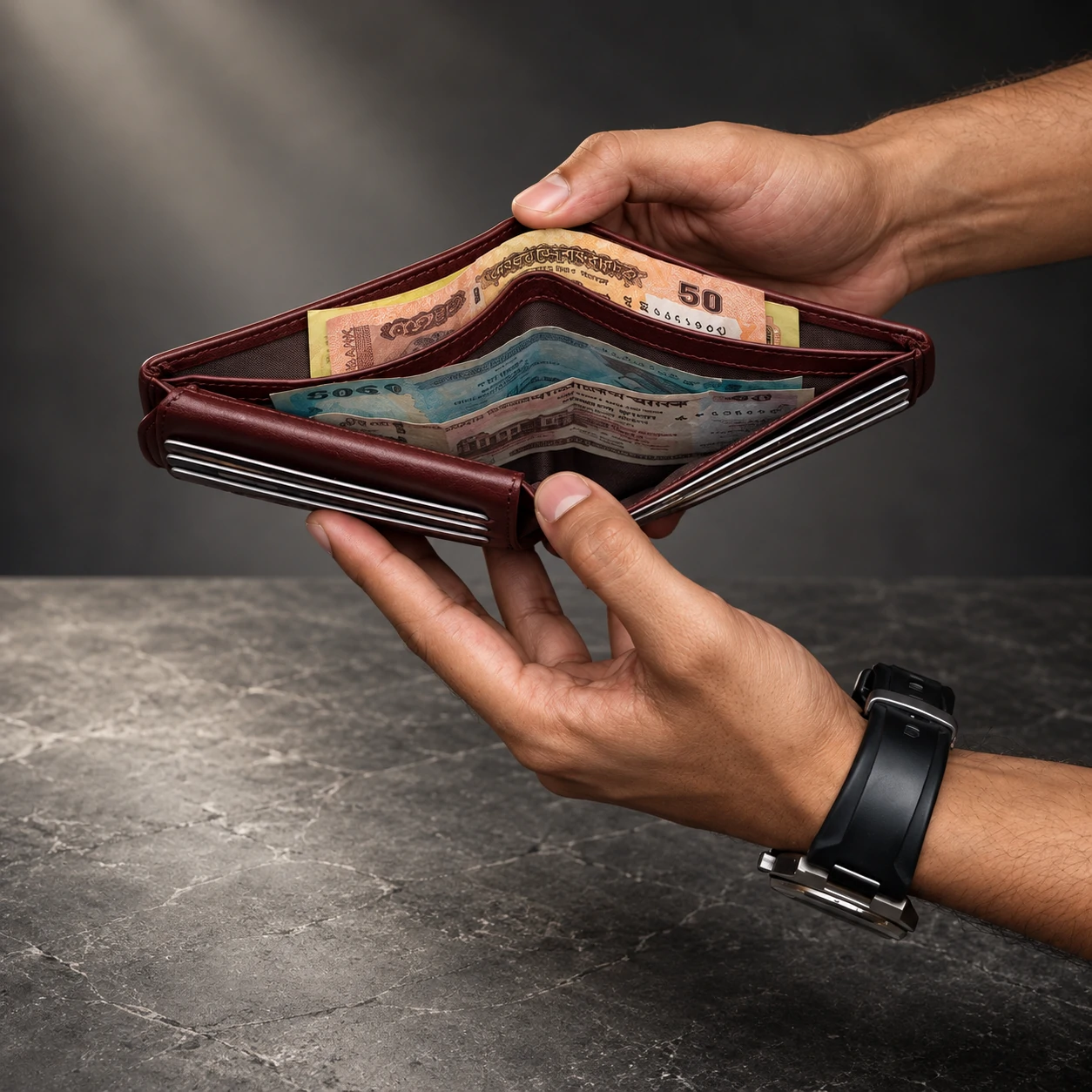 Zays Premium Genuine Leather Bifold Short Wallet for Men – Slim Wallet with 11 Card Slots & ID Holder – W130 - Image 5
